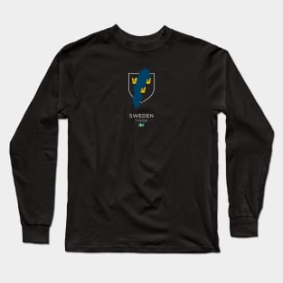 Sweden Map and Flag Long Sleeve T-Shirt